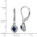 Load image into Gallery viewer, Sterling Silver Diamond and Created Sapphire Earrings