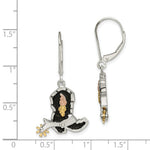 Load image into Gallery viewer, Sterling Silver & 12K Antiqued Boot w/10K Spur Earrings