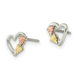Load image into Gallery viewer, Sterling Silver & 12K Small Heart Post Earrings