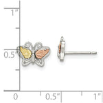 Load image into Gallery viewer, Sterling Silver & 12K Butterfly Post Earrings