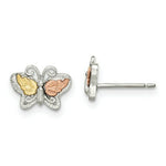 Load image into Gallery viewer, Sterling Silver & 12K Butterfly Post Earrings