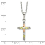 Load image into Gallery viewer, Sterling Silver & 12K Gold Cross Necklace
