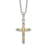 Load image into Gallery viewer, Sterling Silver & 12K Gold Cross Necklace