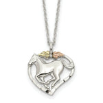 Load image into Gallery viewer, Sterling Silver & 12K Gold Horse In Heart Necklace