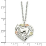Load image into Gallery viewer, Sterling Silver & 12K Gold Horse In Heart Necklace