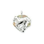 Load image into Gallery viewer, Sterling Silver & 12K Gold Horse In Heart Necklace