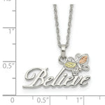 Load image into Gallery viewer, Sterling Silver & 12K Gold Butterfly Believe Necklace