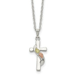 Load image into Gallery viewer, Sterling Silver & 12K Gold Cross Necklace