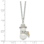 Load image into Gallery viewer, Sterling Silver & 12K Gold Snowman Simulated Pearl Necklace