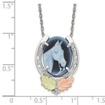 Load image into Gallery viewer, Sterling Silver & 12K Gold Horse Cameo Necklace
