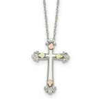 Load image into Gallery viewer, Sterling Silver & 12K Gold Accents Cross Necklace