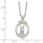 Load image into Gallery viewer, Sterling Silver & 12K Gold Accents Cat Necklace