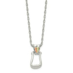 Load image into Gallery viewer, Sterling Silver & 12K Gold Accents Antiqued Stirrup Necklace