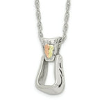 Load image into Gallery viewer, Sterling Silver & 12K Gold Accents Antiqued Stirrup Necklace