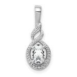 Load image into Gallery viewer, Sterling Silver White Topaz and Diamond Pendant