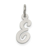 Load image into Gallery viewer, Sterling Silver Rhodium-plated Script Letter E Initial Letter Charm