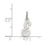 Load image into Gallery viewer, Sterling Silver Rhodium-plated Script Letter E Initial Letter Charm