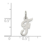 Load image into Gallery viewer, Sterling Silver Rhodium-plated Script Letter F Initial Letter Charm