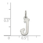 Load image into Gallery viewer, Sterling Silver Rhodium-plated Script Letter J Initial Letter Charm