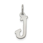 Load image into Gallery viewer, Sterling Silver Rhodium-plated Script Letter J Initial Letter Charm