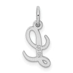 Load image into Gallery viewer, Sterling Silver Rhodium-plated Script Letter L Initial Letter Charm