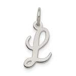 Load image into Gallery viewer, Sterling Silver Rhodium-plated Script Letter L Initial Letter Charm