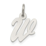 Load image into Gallery viewer, Sterling Silver Rhodium-plated Script Letter W Initial Letter Charm