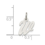 Load image into Gallery viewer, Sterling Silver Rhodium-plated Script Letter W Initial Letter Charm