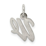 Load image into Gallery viewer, Sterling Silver Rhodium-plated Script Letter W Initial Letter Charm