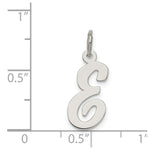 Load image into Gallery viewer, Sterling Silver Rhodium-plated Script Letter E Initial Letter Charm