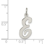 Load image into Gallery viewer, Sterling Silver Rhodium-plated Script Letter E Initial Letter Charm