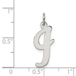 Load image into Gallery viewer, Sterling Silver Rhodium-plated Script Letter I Initial Letter Charm