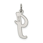 Load image into Gallery viewer, Sterling Silver Rhodium-plated Script Letter I Initial Letter Charm