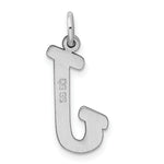 Load image into Gallery viewer, Sterling Silver Rhodium-plated Script Letter J Initial Letter Charm