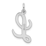 Load image into Gallery viewer, Sterling Silver Rhodium-plated Script Letter L Initial Letter Charm