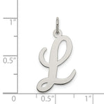 Load image into Gallery viewer, Sterling Silver Rhodium-plated Script Letter L Initial Letter Charm