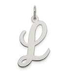 Load image into Gallery viewer, Sterling Silver Rhodium-plated Script Letter L Initial Letter Charm