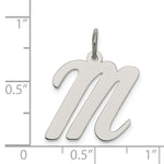 Load image into Gallery viewer, Sterling Silver Rhodium-plated Script Letter M Initial Letter Charm