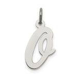 Load image into Gallery viewer, Sterling Silver Rhodium-plated Script Letter O Initial Letter Charm