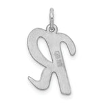 Load image into Gallery viewer, Sterling Silver Rhodium-plated Script Letter R Initial Letter Charm