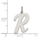 Load image into Gallery viewer, Sterling Silver Rhodium-plated Script Letter R Initial Letter Charm