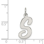 Load image into Gallery viewer, Sterling Silver Rhodium-plated Script Letter S Initial Letter Charm