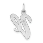 Load image into Gallery viewer, Sterling Silver Rhodium-plated Script Letter V Initial Letter Charm