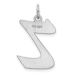 Load image into Gallery viewer, Sterling Silver Rhodium-plated Artisan Block Letter Z Initial Letter Charm