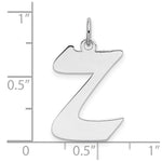 Load image into Gallery viewer, Sterling Silver Rhodium-plated Artisan Block Letter Z Initial Letter Charm