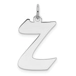Load image into Gallery viewer, Sterling Silver Rhodium-plated Artisan Block Letter Z Initial Letter Charm