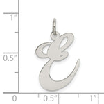 Load image into Gallery viewer, Sterling Silver Rhodium-plated Fancy Script Letter E Initial Letter Charm
