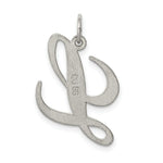 Load image into Gallery viewer, Sterling Silver Rhodium-plated Fancy Script Letter L Initial Letter Charm
