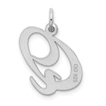 Load image into Gallery viewer, Sterling Silver Rhodium-plated Fancy Script Letter Q Initial Letter Charm