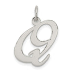 Load image into Gallery viewer, Sterling Silver Rhodium-plated Fancy Script Letter Q Initial Letter Charm